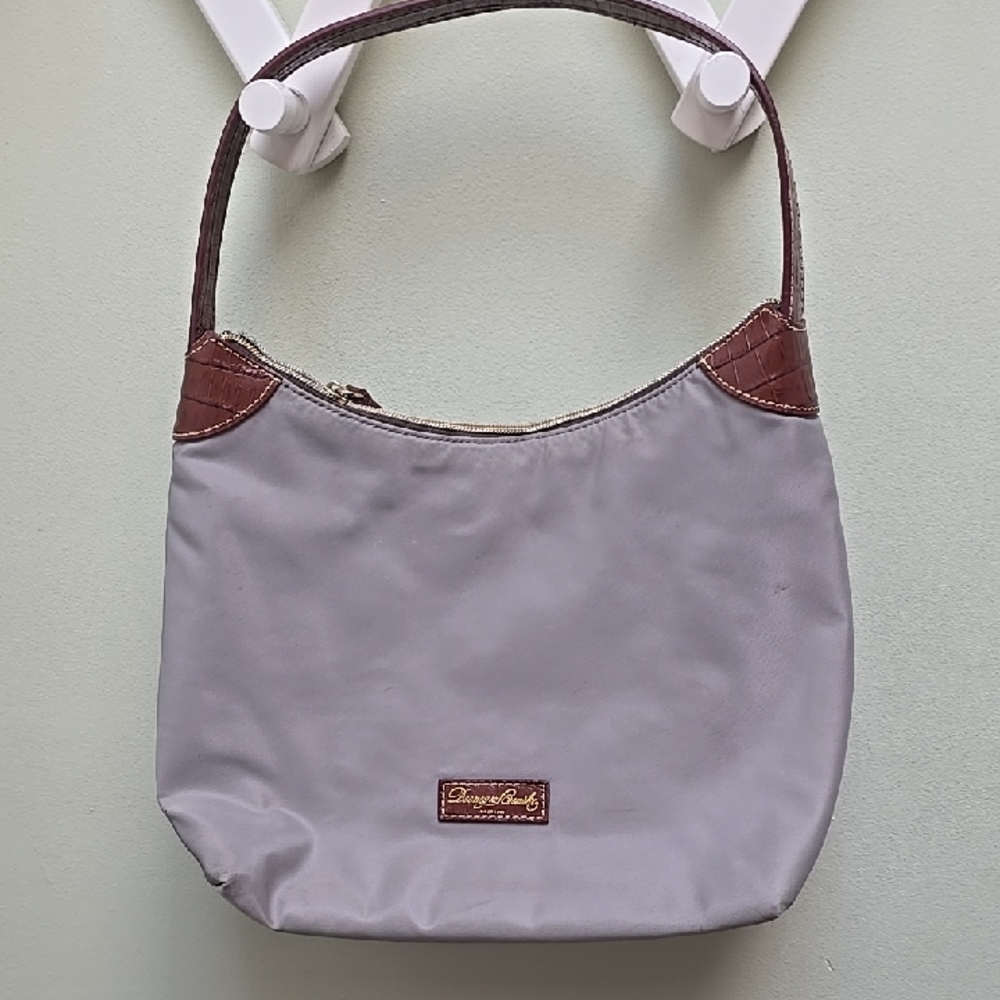 Dooney & Bourke Light Gray and Brown Shoulder Bag